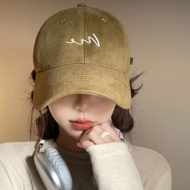 Khaki Wide Brim Baseball Cap Female Plus Deepen Long Brim Cap Cap Korean Cap Big Head Circumference Shows Small Face details Picture