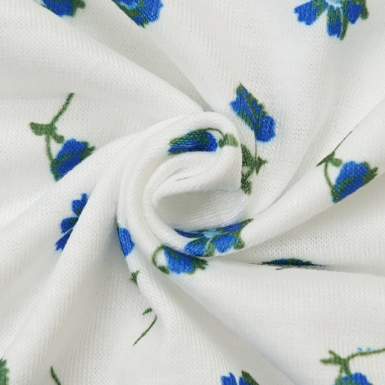 Amazon fresh and simple floral short-sleeved women's European and American women's V-neck T-shirt summer pleated short crop top in stock Specification image