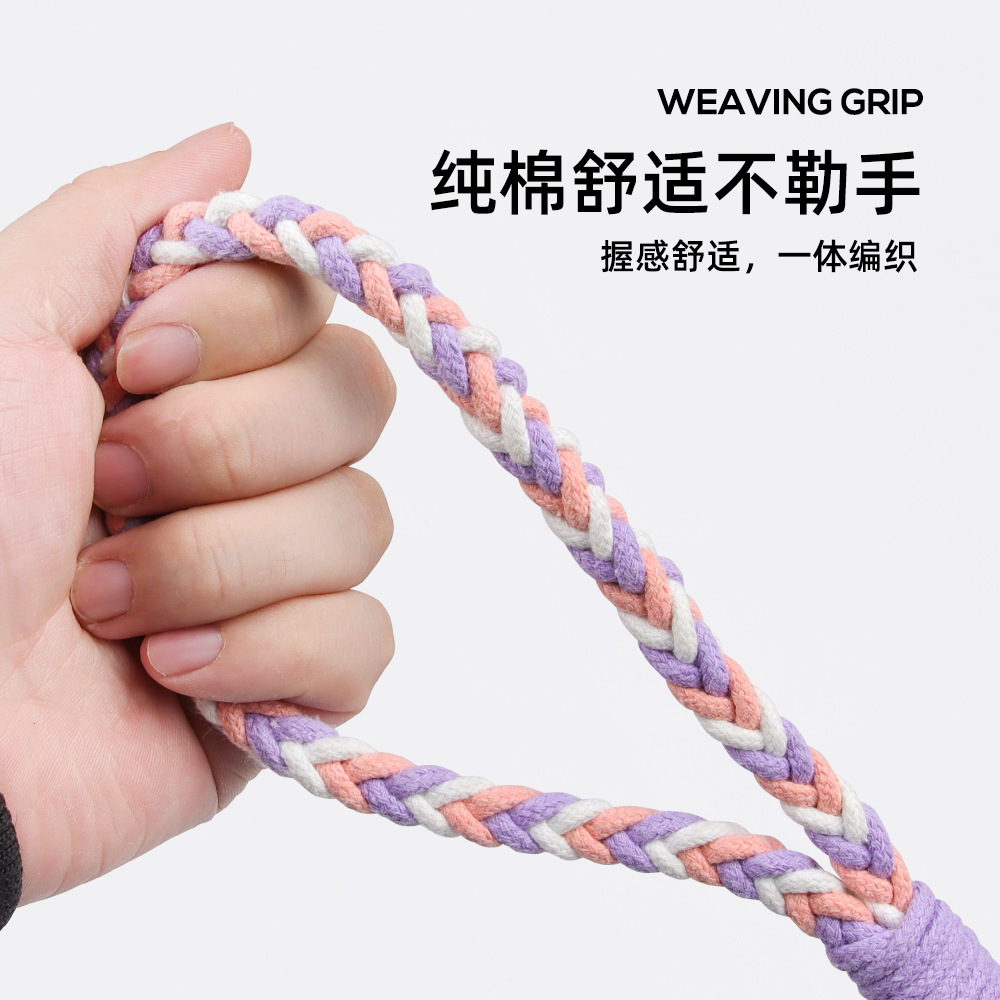 Hand-woven knitted pet leash, colorful twisted rope, outdoor dog walking leash Specification image
