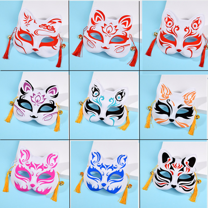 古风汉服半脸狐狸面具动漫面具cosplay面具抖音同款日式派对舞会