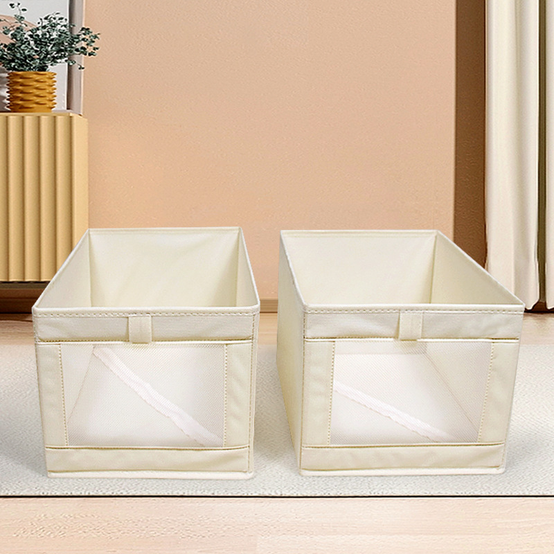 Non-woven fabric viewing window zipper bottom folding storage box, clothing storage box, pp board storage, fabric storage box wholesale Application Scenario