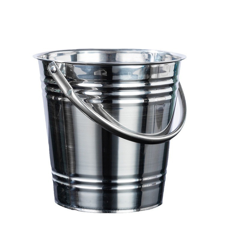Popular ice cube bucket, commercial stainless steel hand-held small ice bucket, KTV, bar, champagne bucket, red wine, beer, household thickened Item Picture