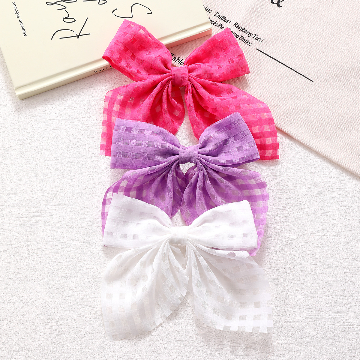 Customized cross-border best-selling bow hair clips and hairpins from the hair accessory factory, Korean-style commuter fabric bow hair clips and hairpins details Picture