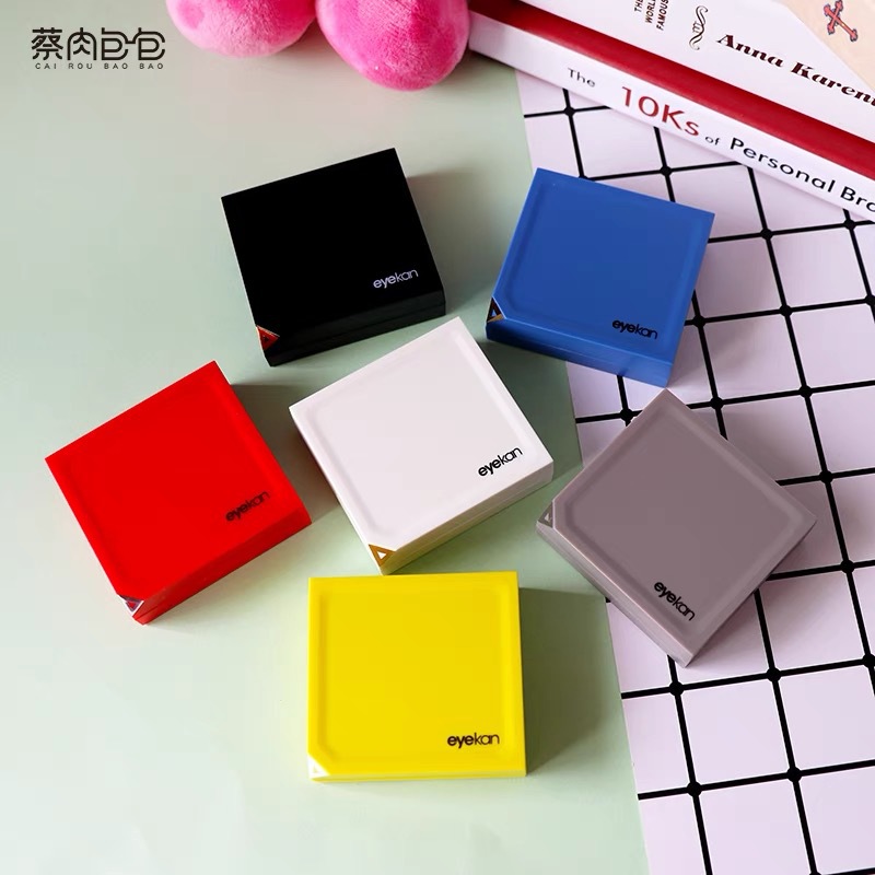 Kaida Contact Lens case Companion Box Solid Color colored contact lenses Simple Care Box k-1821 magnetic induction cold color
