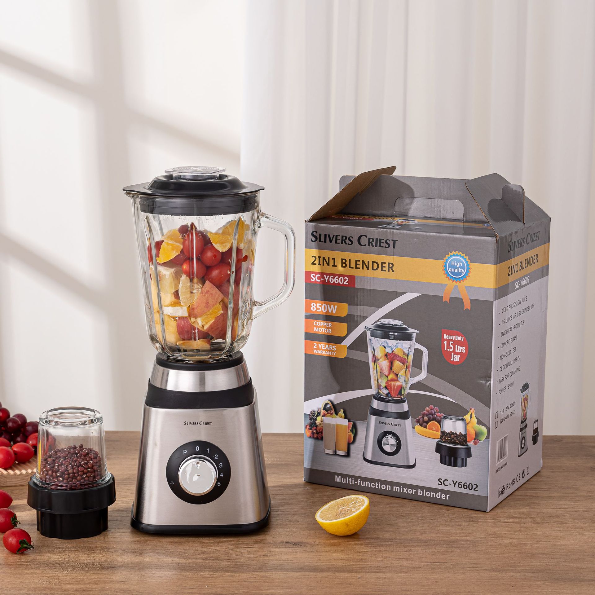 Cross-Border 2-In-1 Multi-Functional Juicer, 0.5L Grinding Cup, Fruit And Vegetable Juicer, Food Processor