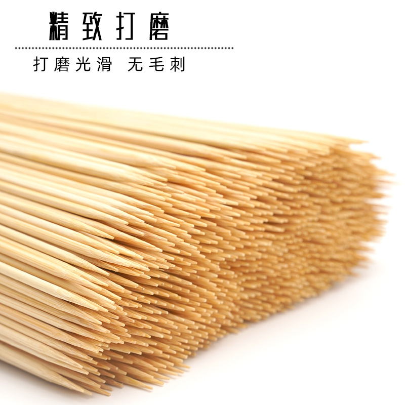 90 Bags Disposable Bamboo Skewer Bbq Skewer Fruit Skewer Roast Sausage Lamb Skewer Fragrant Bamboo Stick Gourd Skewer details Picture