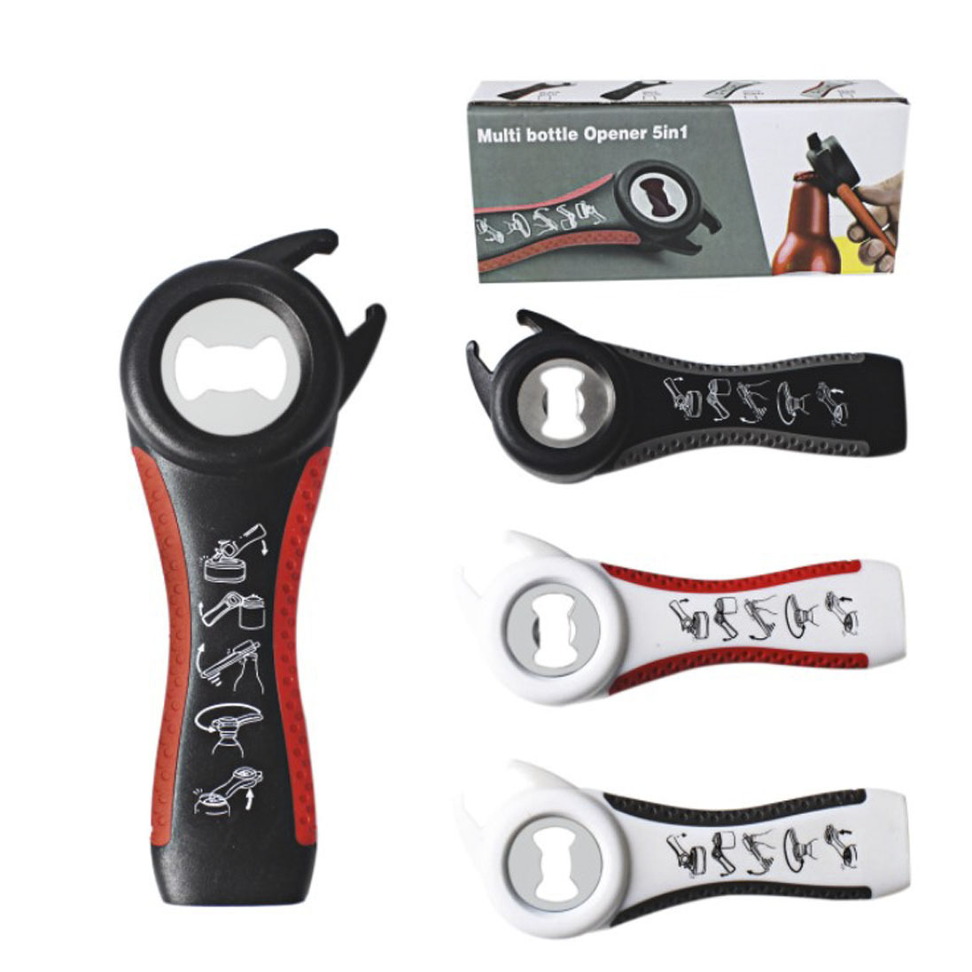 Five-in-one bottle opener, multi-functional ear-type can opener, creative beer and soda cap opener, kitchen gift details Picture