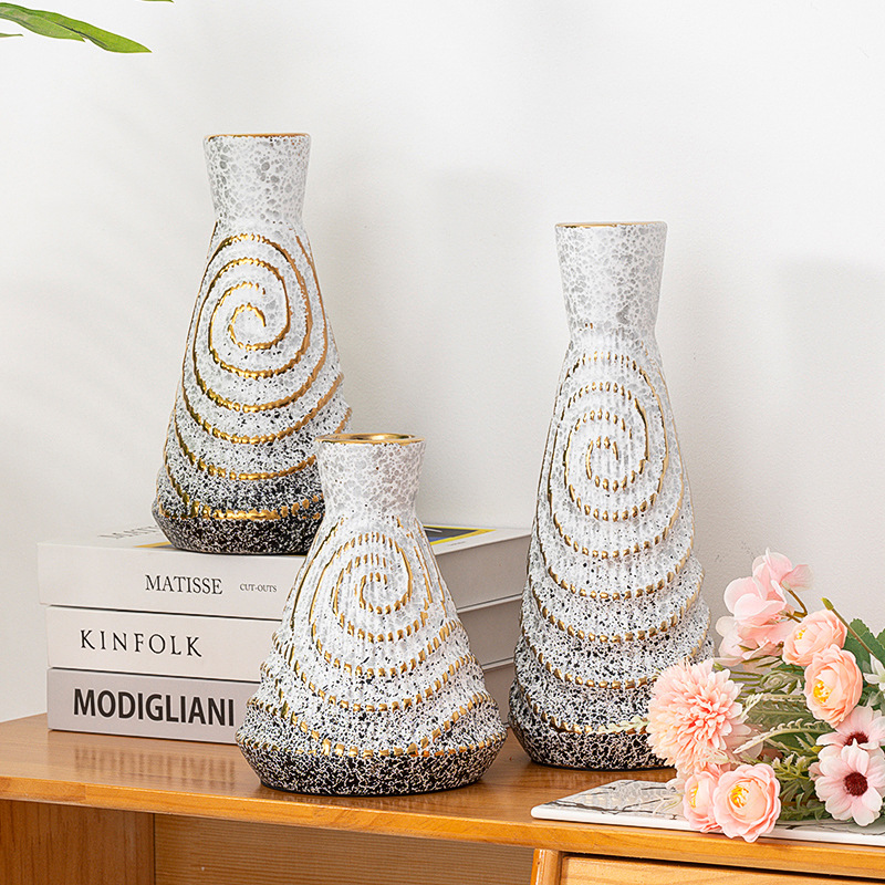 2024 New Amazon Vase Ins Style Nordic Ceramic Flower Ware Decoration Flower Arrangement Creative Soft Decoration Electroplating Vase Wholesale Vase Wholesale Ceramic Vase Simulation Flower Belt Vase Vase Specification drawing