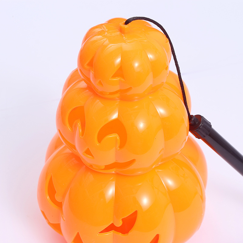 New Halloween Jack-O '-Lantern Three Layers With Sound Effects Jack-O' -Lantern Children Scene Layout Performance Props details Picture