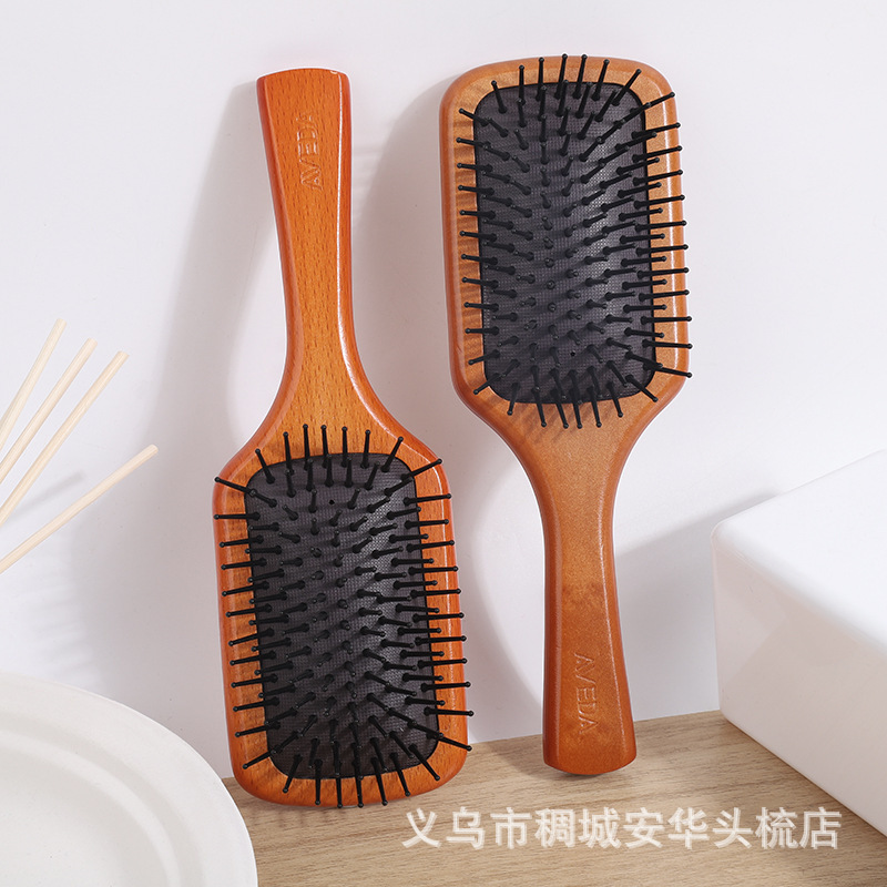Simple New Home With Beech Hair Massage Comb Memory Elastic Comb Teeth And Electrostatic Dual Purpose Comb