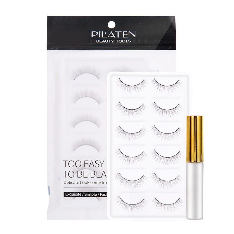 Platina False Eyelash Natural Grafting Set Cotton Thread Stem 6 Pairs Matte Fresh Nude Makeup Lifelike Eyelashes Item Picture