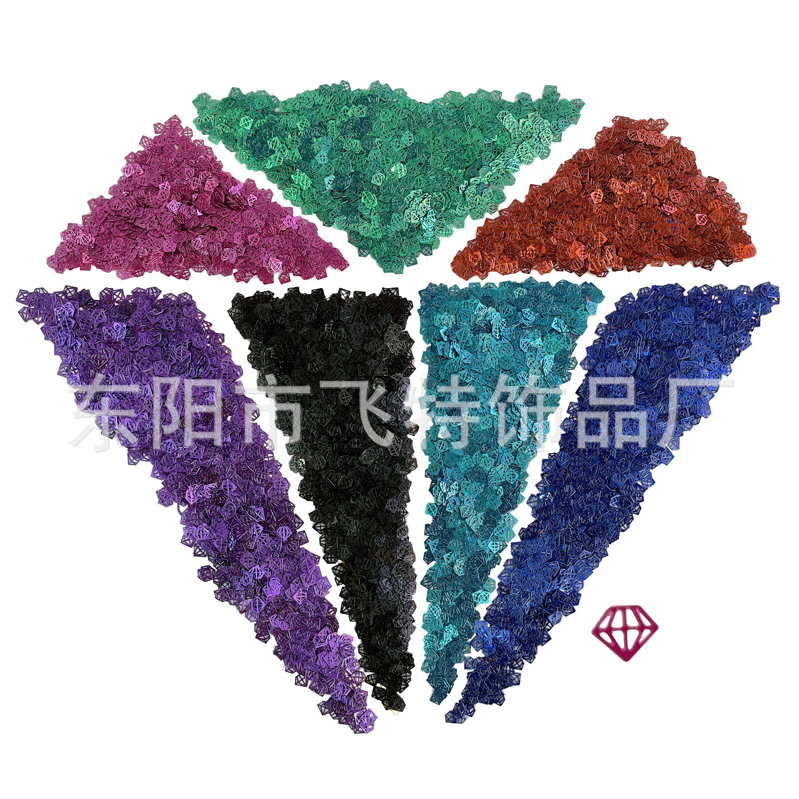 幻彩盒装多色混合金属指甲亮片 超闪diy指甲贴片镂空电脑片系列
