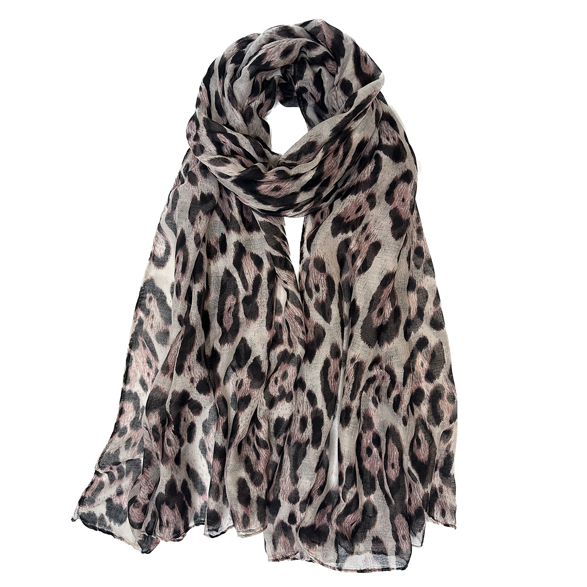 Cross-Border Spot Europe And The United States Classic Fashion Leopard Print Long Balinese Yarn Print Fashion Scarf Female Support Order details Picture