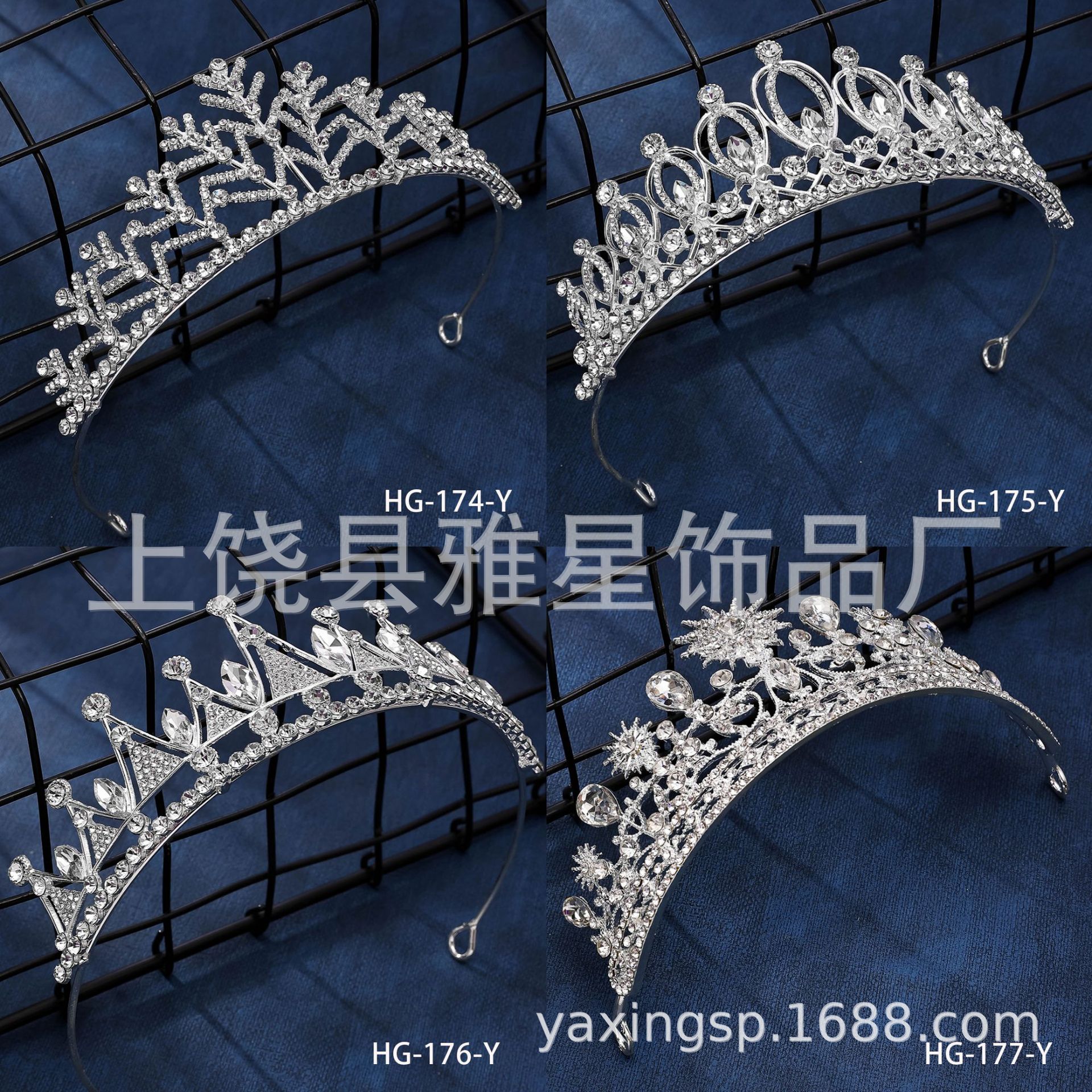 New diamond and silver princess headwear and hair crown from Europe and America, luxurious wedding dress and dress, super glittering crystal bride's crown