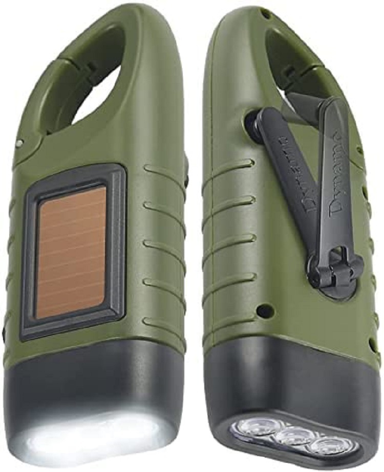 Amazon Cross-Border Selling Portable Outdoor Multi-Functional Solar Charging Led Emergency Hand-Powered Flashlight Application Scenario
