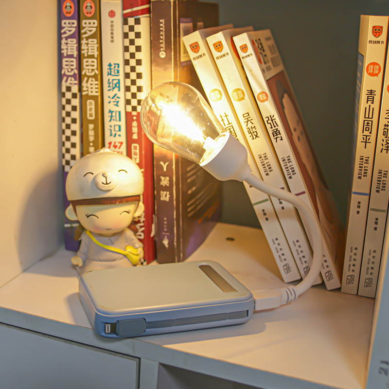 Usb Charging Folding Tungsten Filament Night Light Eye Protection L Light Learning Creative Gift Dormitory Desk Student Night Light Application Scenario