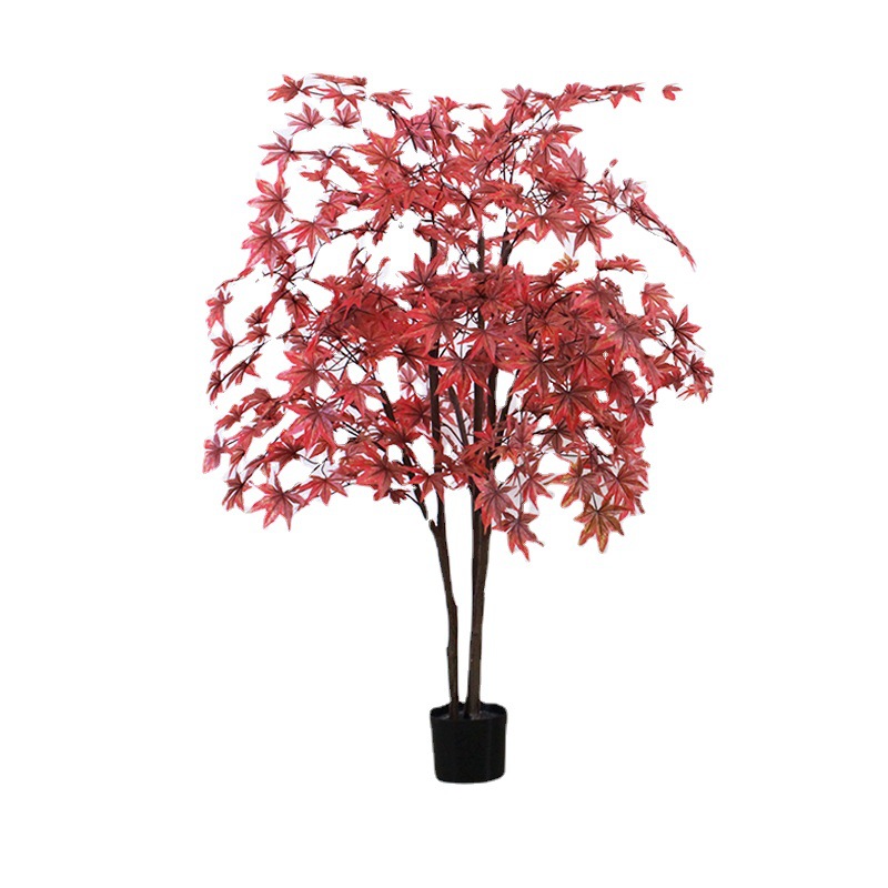 仿真绿植红枫/跨境小型45/仿真树白底实物图