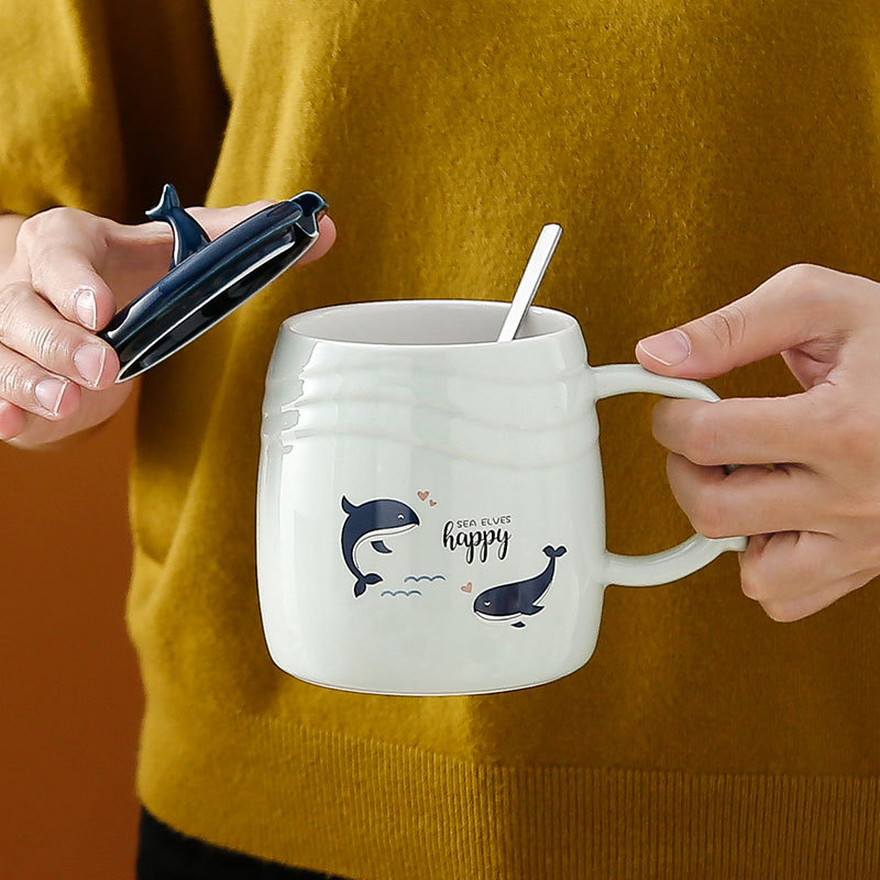Ins Cartoon Cute Dolphin Mug Ceramic Cup Gift Set Logo Cup Advertising Cup Creative Men's And Women's Cups Application Scenario