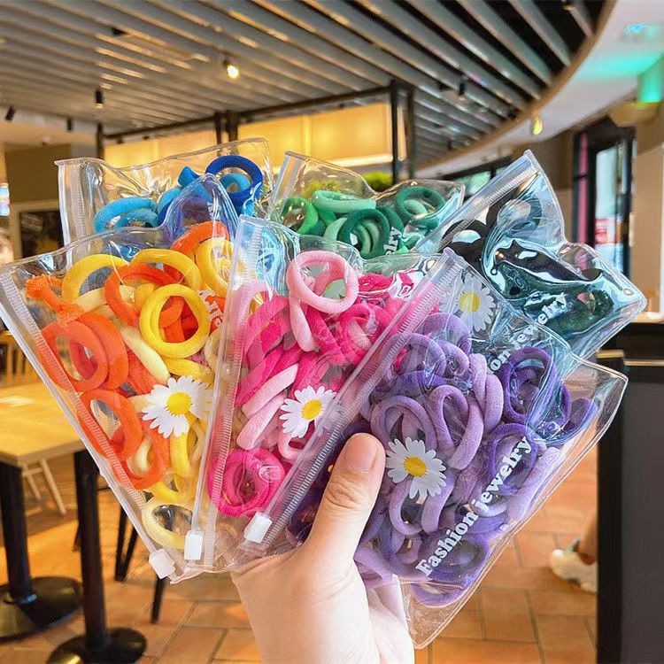 Color Basic Seamless Towel Loop Head Rope Simple Ins Children's Hair Rope Korean Version Tie Hair Band Hair Band details Picture