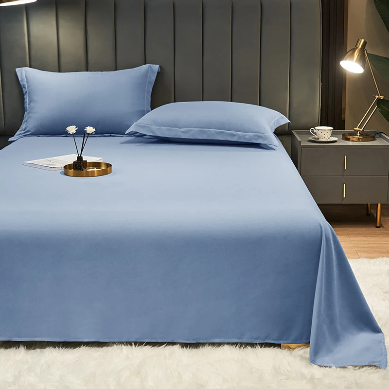 Simple Solid Color Bed Sheet Skin-Friendly Milled Bed Sheet Single Student Dormitory Bed Sheet Three Sets Of Sheets Cross-Border Wholesale details Picture