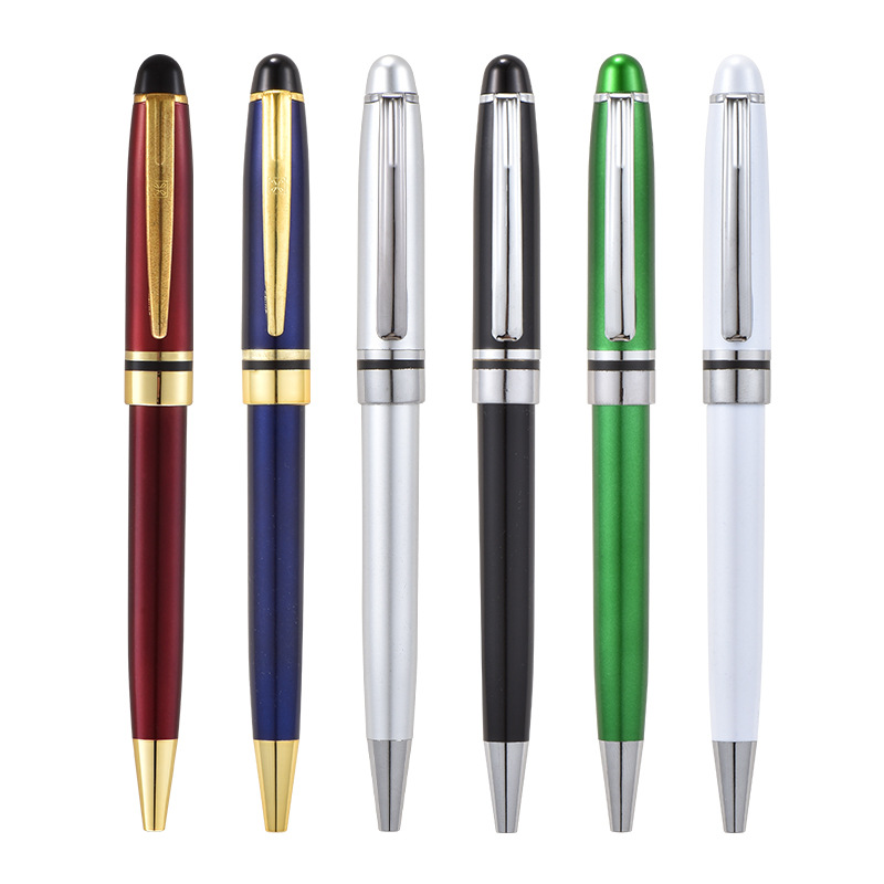 Business Hotel High-End Advertising Pen Gifts Neutral Signature Pen Push Button Ballpoint Pen Printing Logo Factory Direct Sales Item Picture