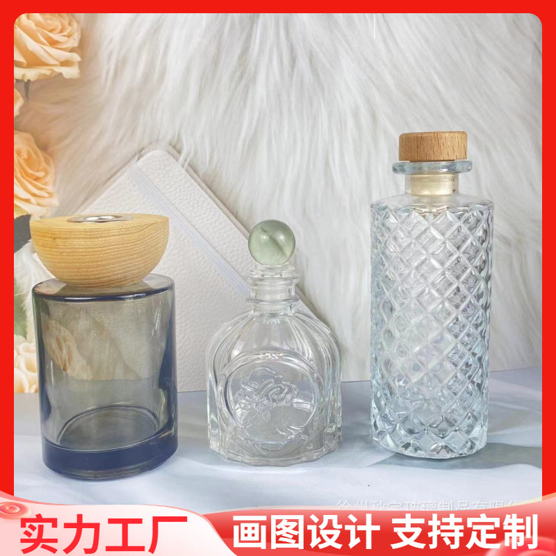 批发香薰瓶摆件玻璃香薰空瓶子香薰玻璃瓶藤条干花挥发扩散香薰瓶详情图1