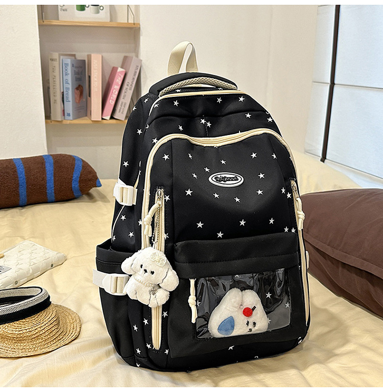 韩版ins小清新星星双肩包女校园大容量初中高中学生书包减负背包详情25