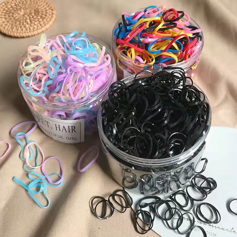Small Rubber Band Scrunchie High Stretch Durable Disposable Children Little Girl Hair Color Black Rubber Band Scrunchie