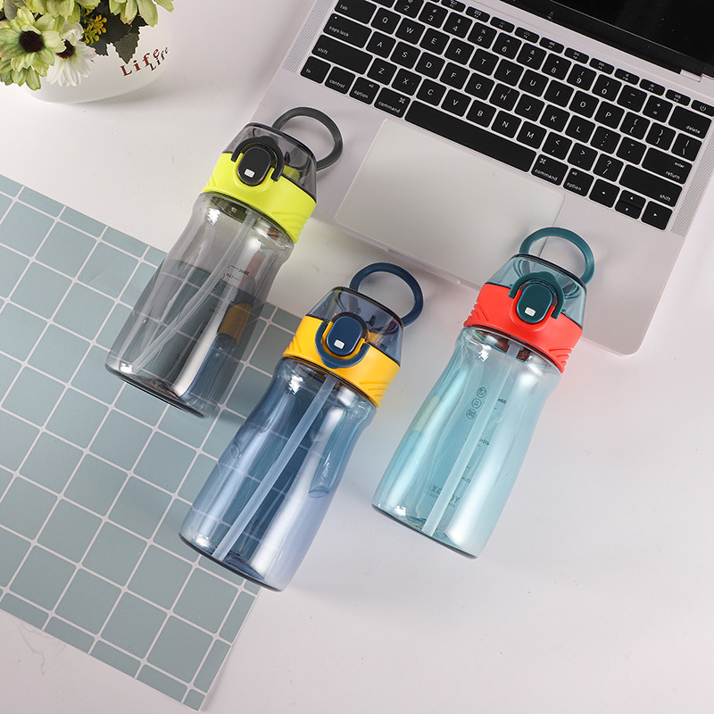 Yongxuan water cups, student straw cups, children's silicone spouts, plastic cups, outdoor sports and fitness water bottles, workers' hand-held cups Specification image