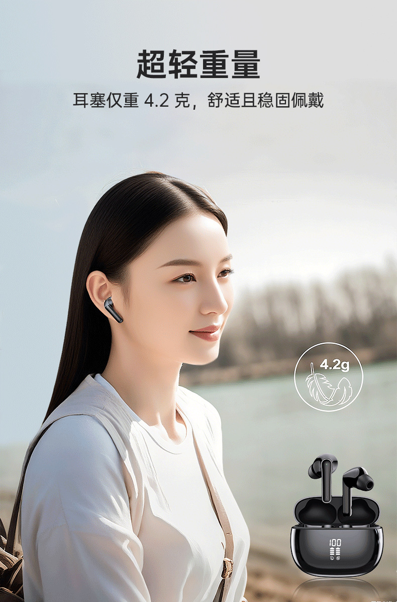 2025新款蓝牙耳机S2耳机无线蓝牙降噪不漏音LED显示屏智能耳塞式详情3