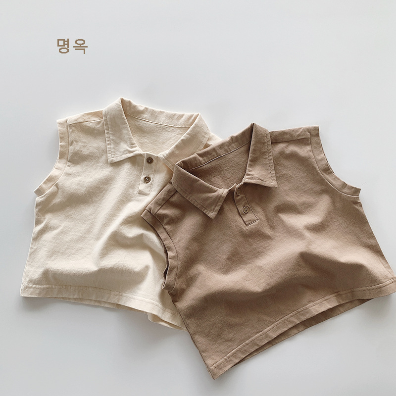儿童无袖背心202夏季新款男女童韩版棉质宽松休闲T恤小童宝宝童装