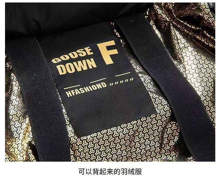 黑金鹅绒服90绒子锁绒冬季连帽短款羽绒服男装保暖外套工装充绒详情10
