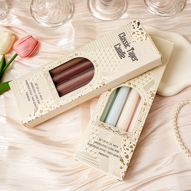 25CM long pole conical candle, wedding banquet atmosphere, 10-inch colorful smokeless candle Specification image