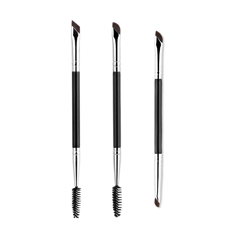 New product: Red Beauty 196 Double Oblique Head Eyeliner Brush, Small Horse Fiber Bristles, eyelid Down to Under-eye Spiral Eyelash brush Item Picture