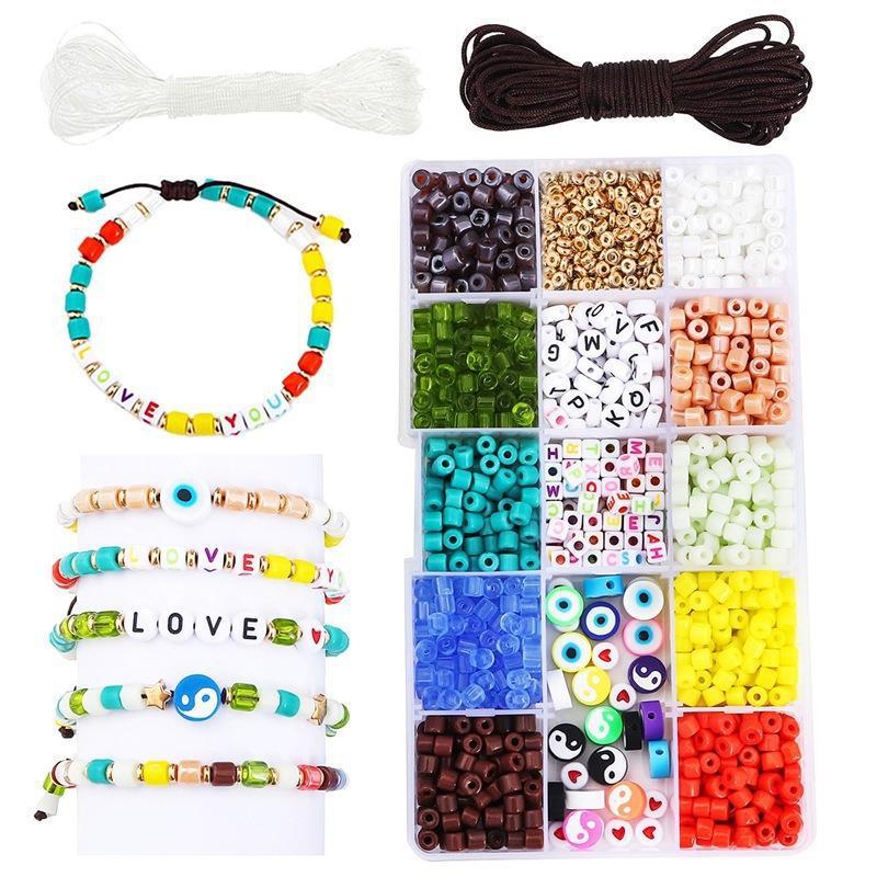 15 Gramme Beads Alphabet Beads Beaded Material Bag Handmade Diy Bracelet Making Jewelry Accessories Set Wholesale Manufacturers details Picture
