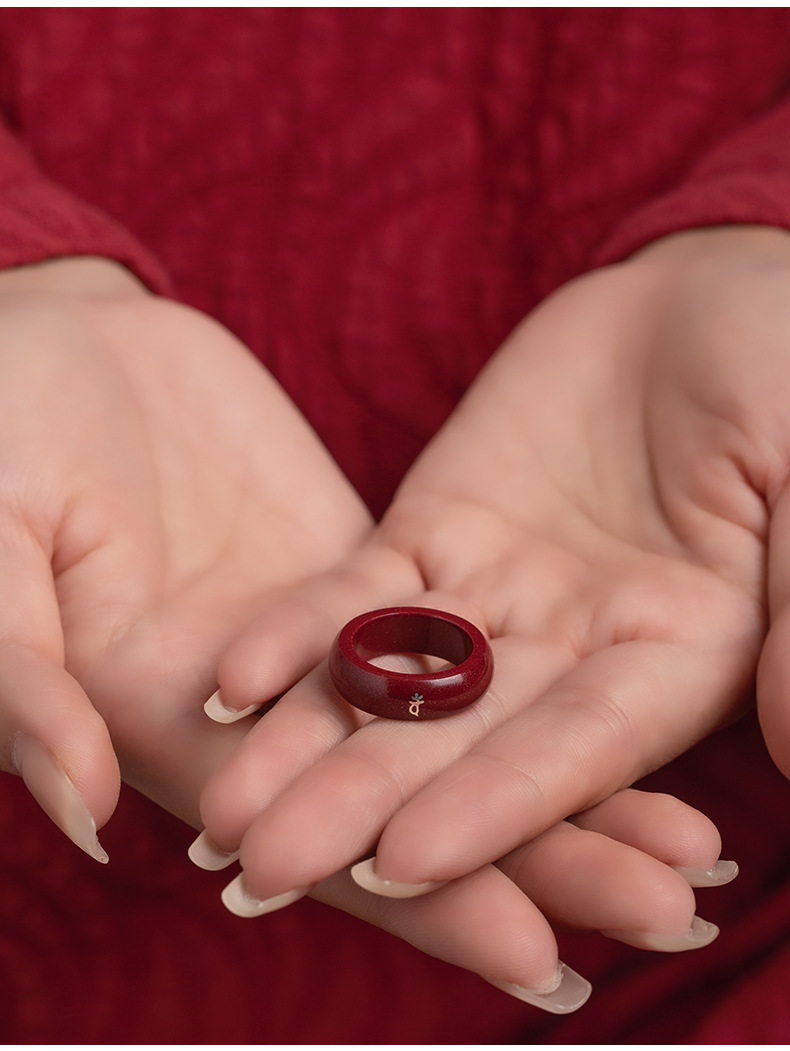 高含量朱砂镶银蛇年生肖本命佛款戒指平安男女士指环直播供货批发详情15