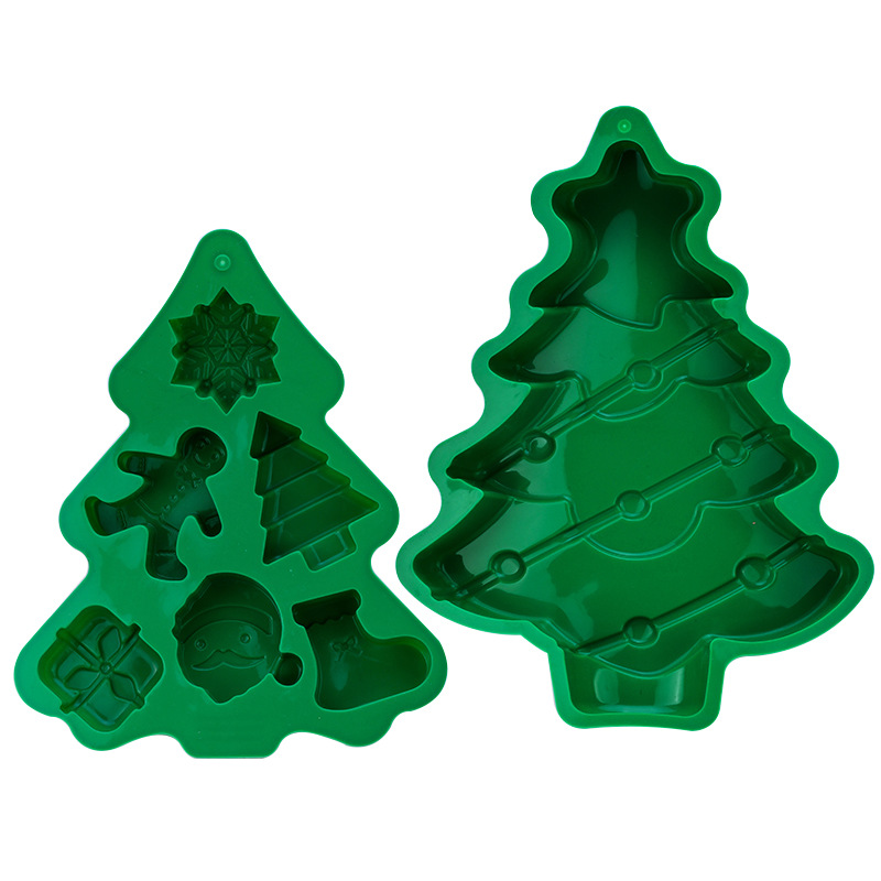 Cross-Border Christmas Mold Silicone Mold Christmas Tree Gingerbread Man Snowflake Christmas Mold Biscuit Candy Mold Application Scenario