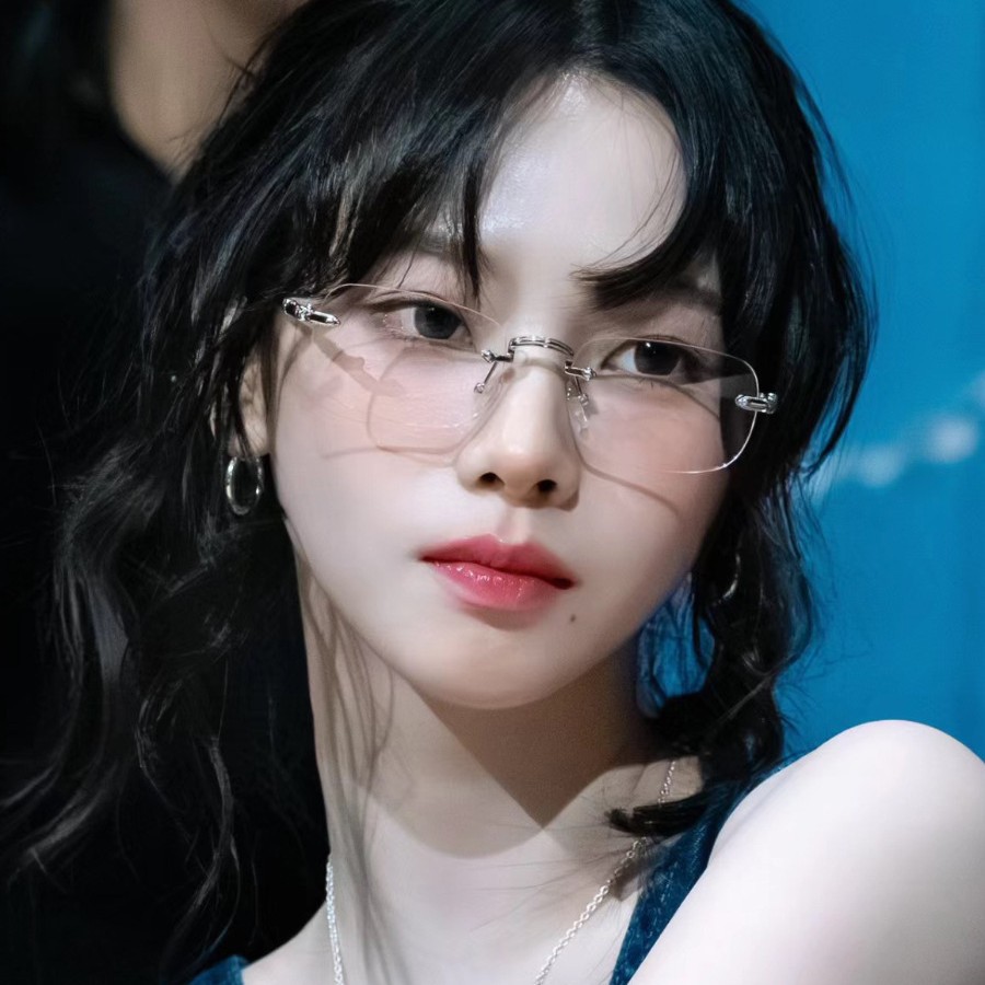 2025春季新款柳智敏同款无框眼镜女清冷高智感无边框御姐可配近视