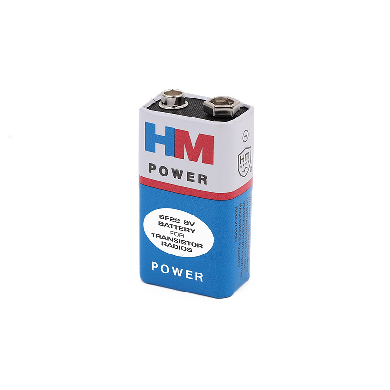 Hm 9V Battery 6F22m Microphone Multimeter Laminated Nine Volt Square Smoke Alarm 9V Battery Factory Direct Sales Item Picture