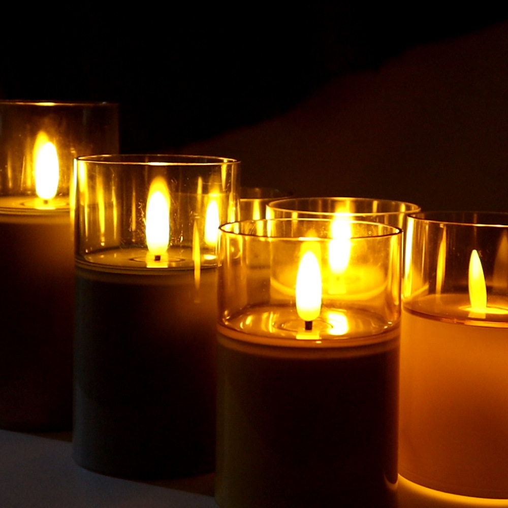 Factory supply: Small-scale wholesale of led electronic candles, acrylic cup-shaped 3D bullet head simulation smokeless flame details Picture