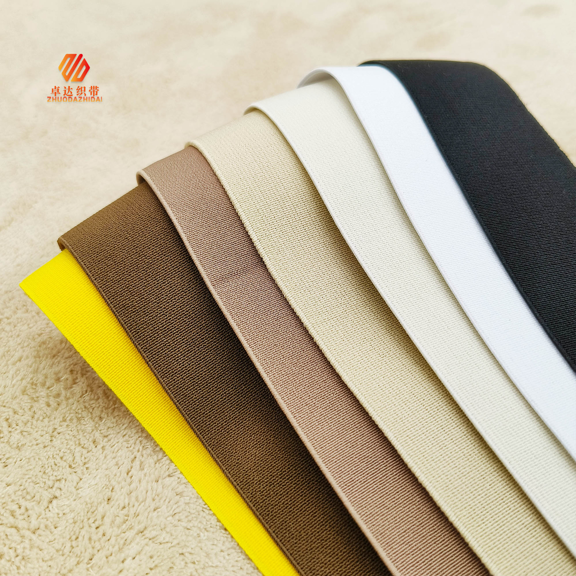Stock 4Cm Color Encryption High Elastic Waistband With Plain Grain Thickened Dense Grain Headlamp Elastic Webbing Application Scenario