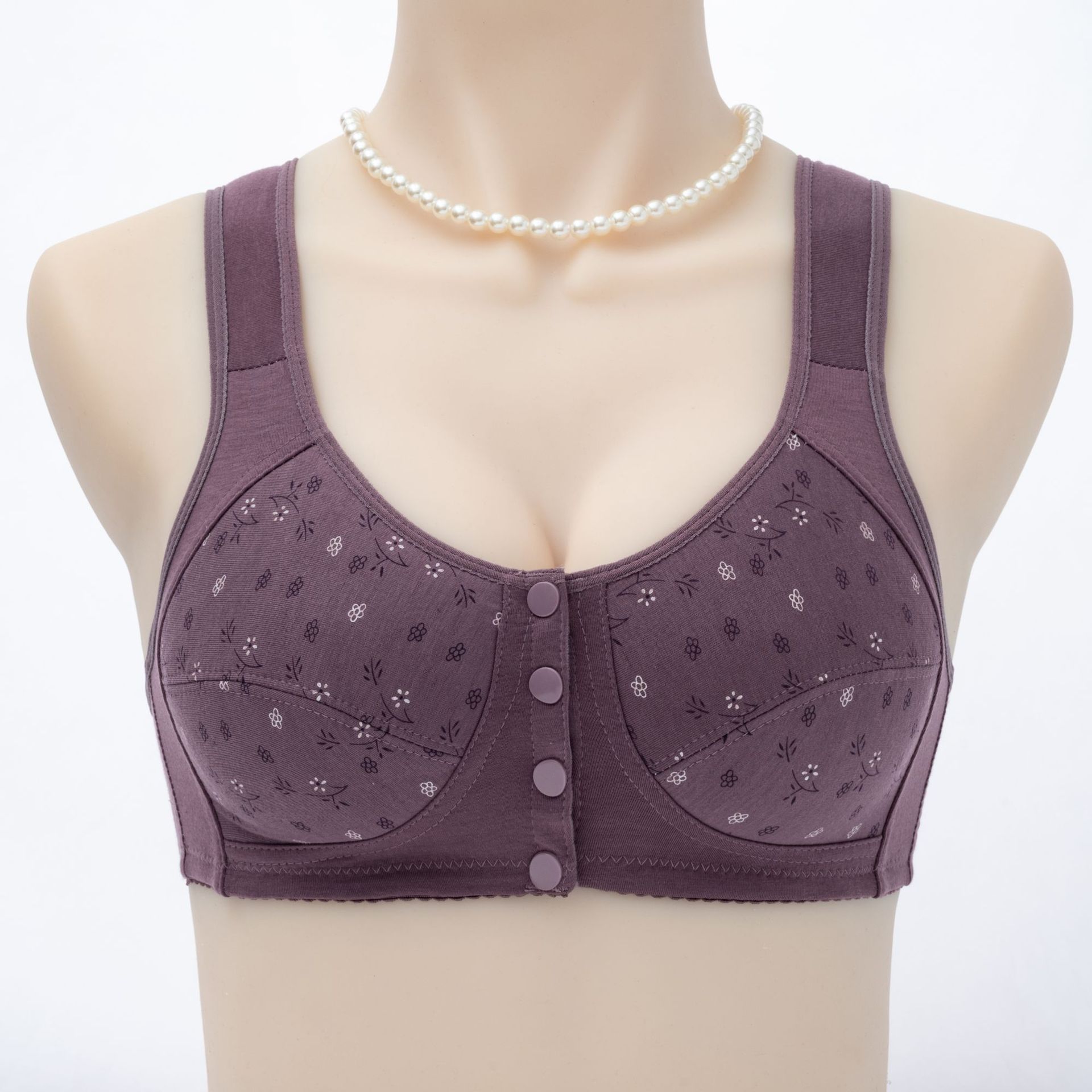 All-cotton bras for middle-aged and elderly people, large-sized sports bras for mothers, large-sized vest bras for women without underwire, thin styles for the elderly Item Picture