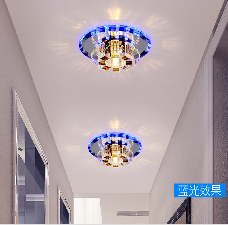 Crystal corridor light, spotlight, creative entrance light, simple and modern foyer light, entrance hall corridor downlight, balcony ceiling light details Picture