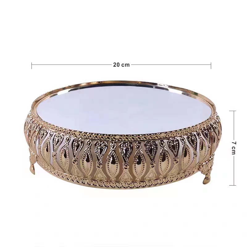 Cross-Border New Metal Mirror Tray Table Table Storage Tray Model Room Decoration American Glass Fruit Tray Item Picture