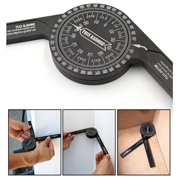 【 Monthly sales of over 10,000 】 Woodworking 360 horizontal Angle gauge, Angle gauge, woodworking Angle square, woodworking cutting and positioning Item Picture