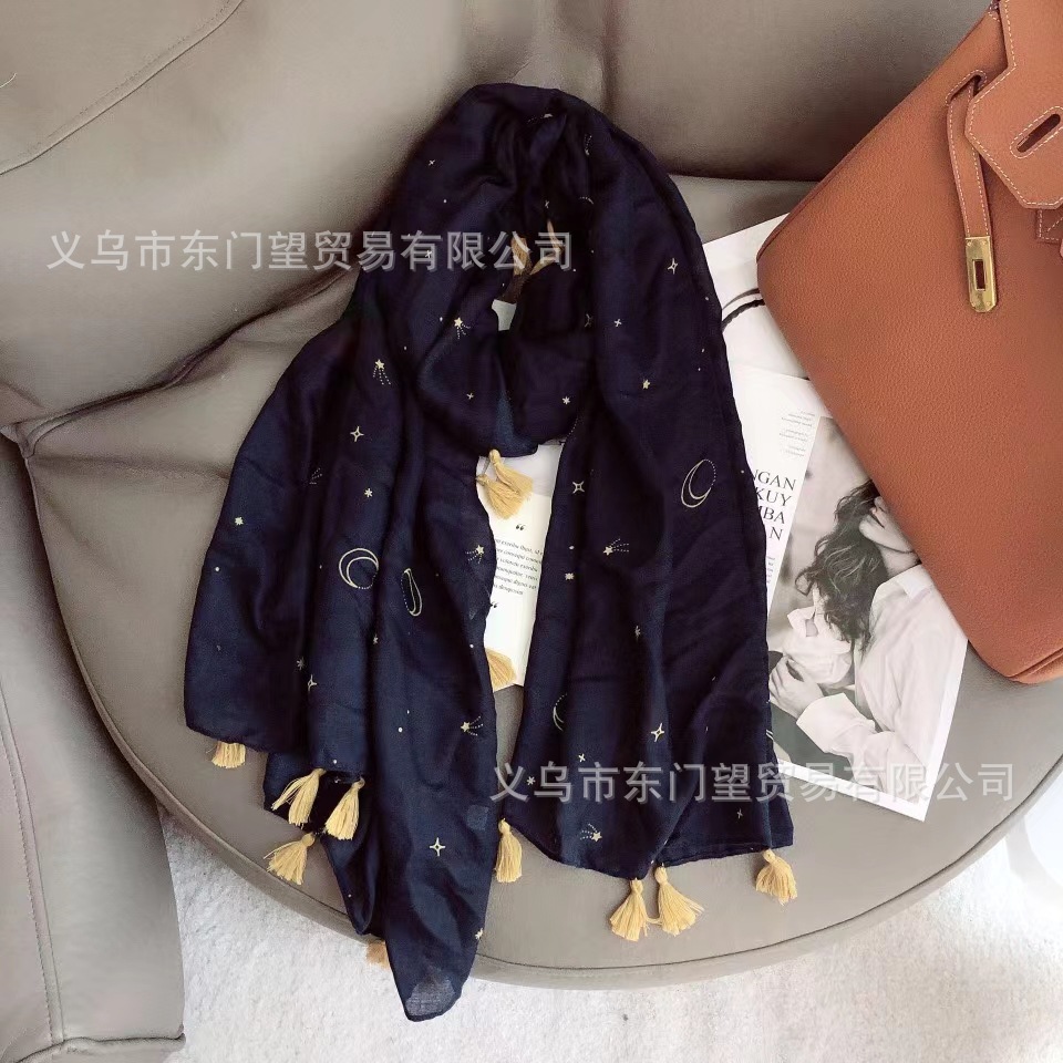 Dongmenwang New Scarf Printed Shawl Colorful Animal Flower Pattern Gauze Scarf Hanging Beard Long Scarf Can Be Customized