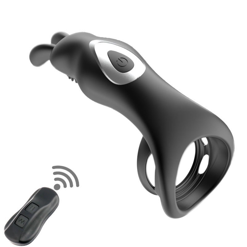 Wireless Remote Control Rabbit Lock Ring Male And Female Share Vibratory Ring Female Stem Set Ring Adult Sex Toys