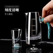 White wine cup set Glass wine glass set wine separator Wine cup A full set of white wine divider with scale