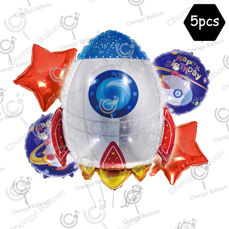 Cross border rocket Space T Man astronaut aluminum film balloon set children's theme decorative balloon