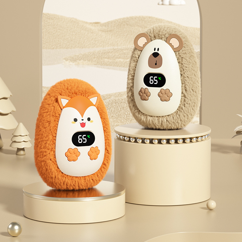 新款毛绒数显充电暖手宝 USB冬天迷你随身便携发热暖宝宝暖手礼品